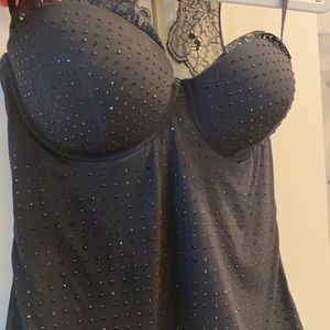 Corset bustier jeweled bra top